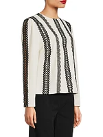 Lace Appliquéd Woven Blouse