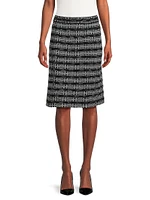 Two-Tone Tweed Pencil Skirt