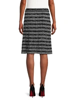 Two-Tone Tweed Pencil Skirt