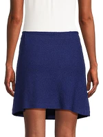 Bouclé Wrap-Front Miniskirt