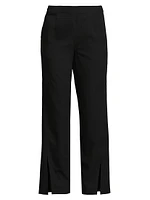 Split-Hem Straight-Leg Pants