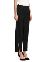 Split-Hem Straight-Leg Pants