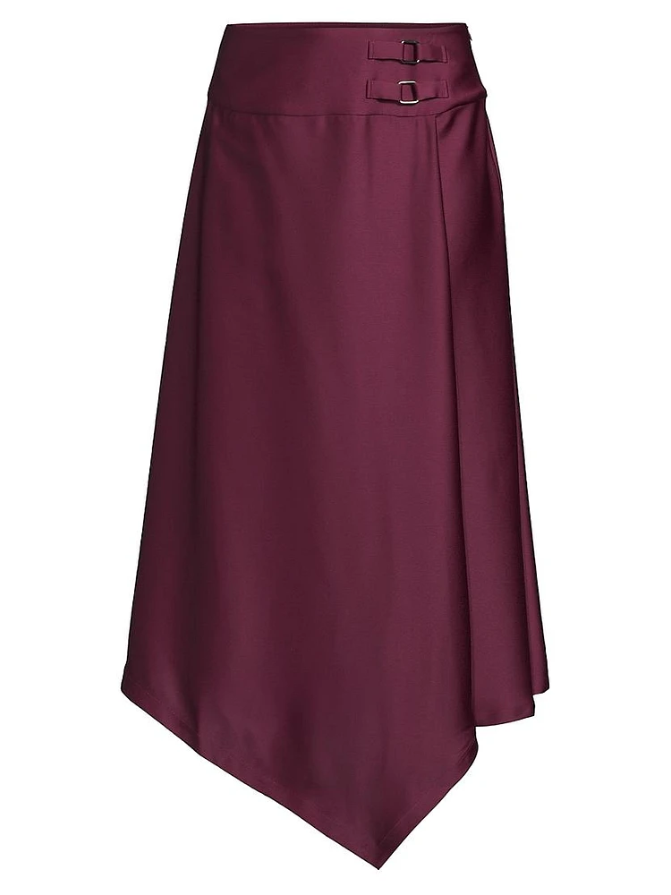 Asymmetric Crepe Maxi Skirt