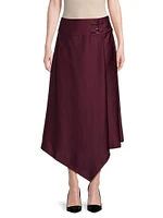 Asymmetric Crepe Maxi Skirt