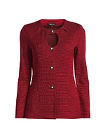 Two-Tone Cut Out Knit Jacket