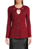 Two-Tone Cut Out Knit Jacket