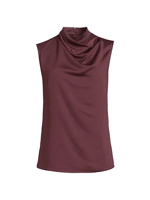 Draped Neck Crêpe de Chine Tank