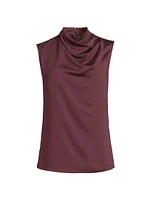 Draped Neck Crêpe de Chine Tank