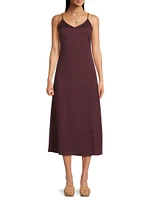 Crêpe De Chine A-Line Slip Midi Dress