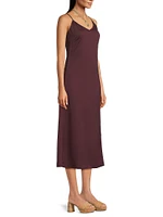 Crêpe De Chine A-Line Slip Midi Dress