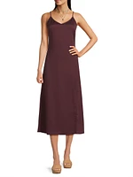 Crêpe De Chine A-Line Slip Midi Dress