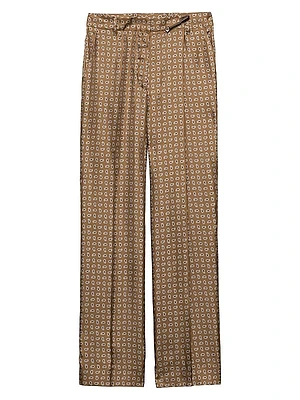 Printed Silk Twill Pants