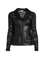 Lace & Vegan Leather Corset Jacket