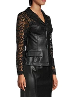 Lace & Vegan Leather Corset Jacket