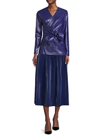 Faux-Leather Tie-Waist Jacket