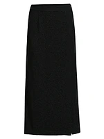 Sparkle Stretch Woven Straight Maxi Skirt