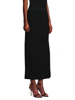 Sparkle Stretch Woven Straight Maxi Skirt