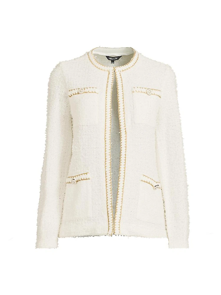 Bouclé Lurex Crochet Knit Jacket