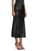 Vegan Leather Trumpet Maxi Skirt