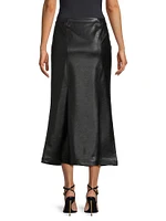 Vegan Leather Trumpet Maxi Skirt