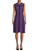 Tweed Fringe-Trim Midi-Dress