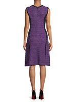 Tweed Fringe-Trim Midi-Dress