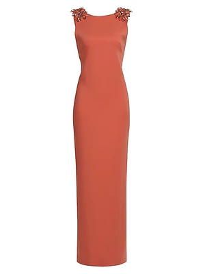 Cady Embellished Column Gown