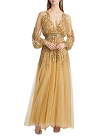 Embellished Tulle Gown