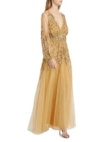 Embellished Tulle Gown