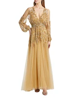 Embellished Tulle Gown