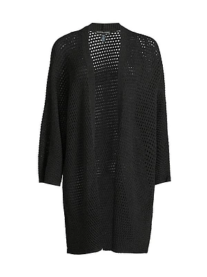 Open-Front Wool Cardigan