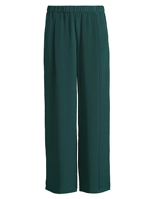 Silk Pleated Wide-Leg Pants