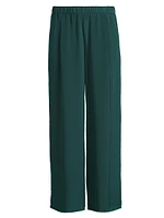 Silk Pleated Wide-Leg Pants