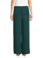 Silk Pleated Wide-Leg Pants