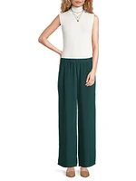 Silk Pleated Wide-Leg Pants