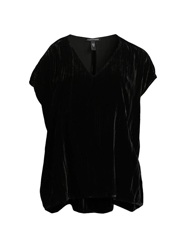 Silk-Blend V-Neck T-Shirt