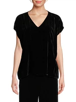 Silk-Blend V-Neck T-Shirt