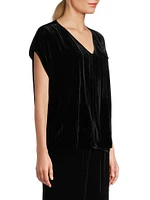 Silk-Blend V-Neck T-Shirt