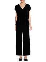 Silk-Blend V-Neck T-Shirt