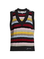 Striped Stretch-Wool Vest