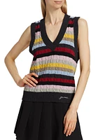 Striped Stretch-Wool Vest