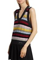 Striped Stretch-Wool Vest