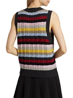 Striped Stretch-Wool Vest