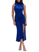 Sparkle Jersey Ruched Midi-Dress