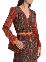 Lea Paisley Silk V-Neck Maxi Dress