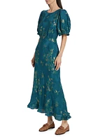 Vida Floral Silk-Blend Midi-Dress