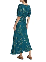 Vida Floral Silk-Blend Midi-Dress