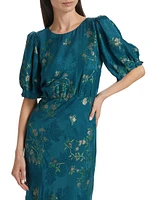 Vida Floral Silk-Blend Midi-Dress