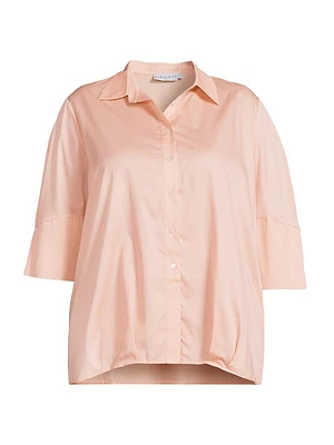 Plus Bernardina Cotton Short-Sleeve Shirt