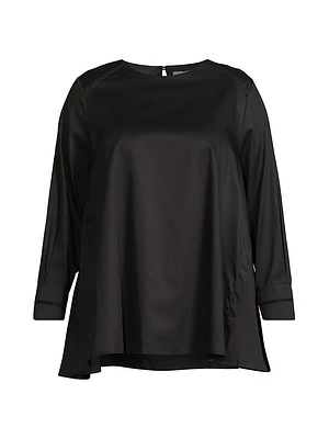 Isolde Cotton Sateen Tunic Blouse